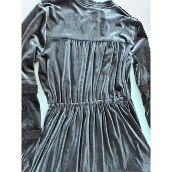 "Kate & Sam" Velvet Gray Dress, Midi, SZ S, Keyhole Front, Goth, Vampire, Soft - Picture 11 of 12